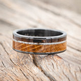 "RAINIER" - DIAMOND DUST, WHISKEY BARREL & COFFEE INLAY WEDDING BAND