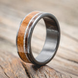 "RAINIER" - DIAMOND DUST, WHISKEY BARREL & COFFEE INLAY WEDDING BAND