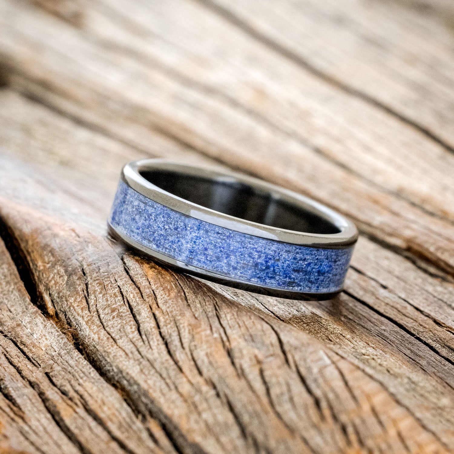 "RAINIER" - LAPIS LAZULI WEDDING BAND-5