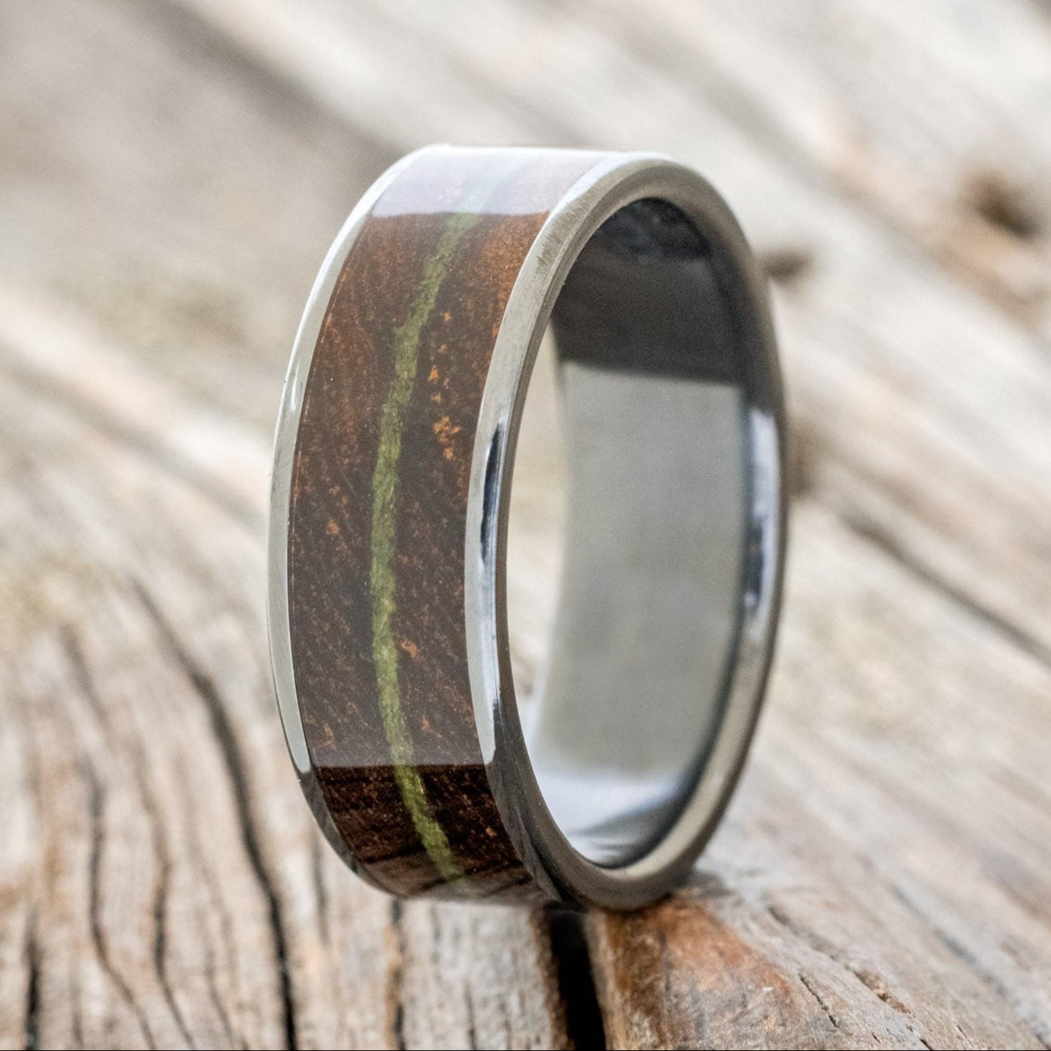 "RAINIER" - IRONWOOD & MOSS WEDDING BAND-4