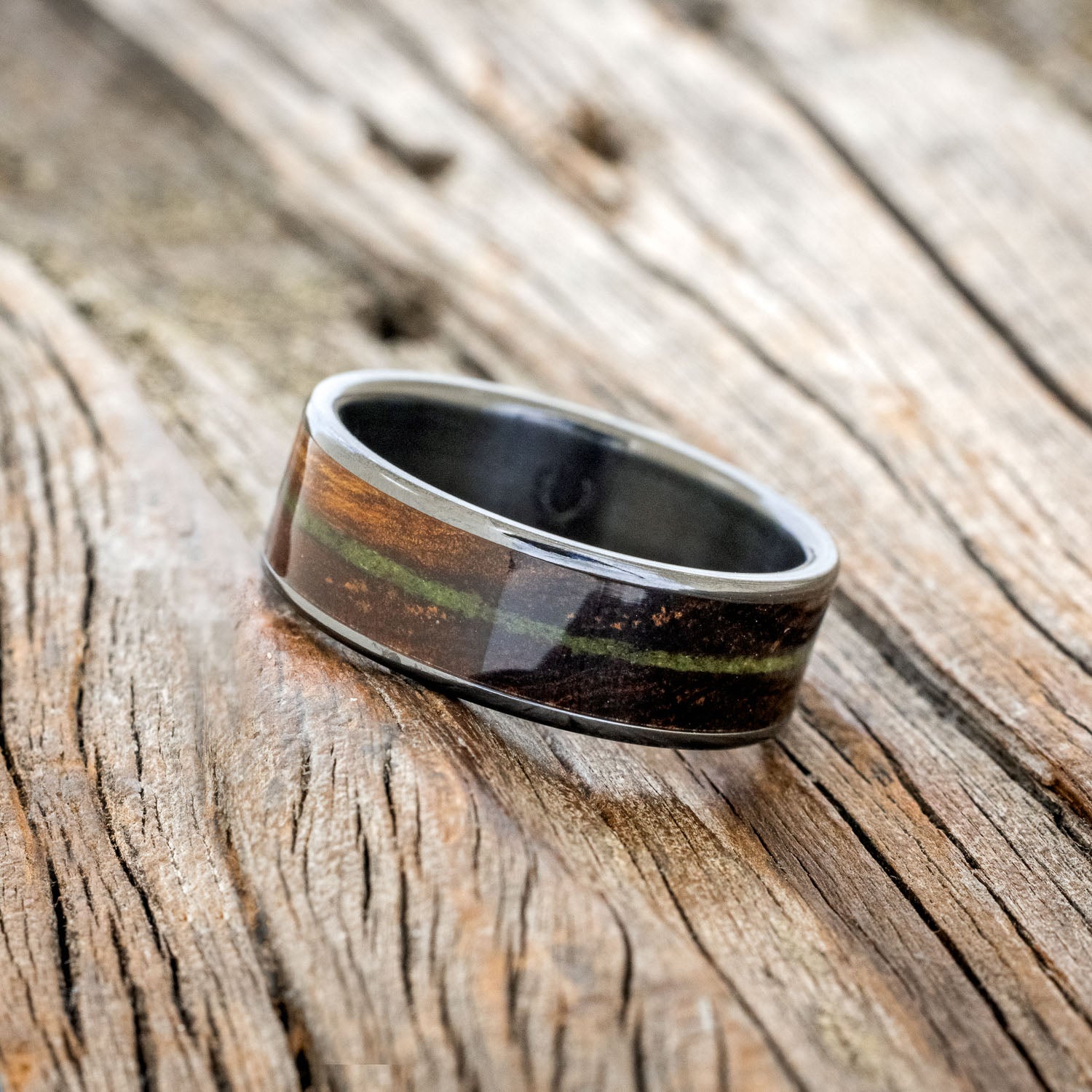 "RAINIER" - IRONWOOD & MOSS WEDDING BAND-5