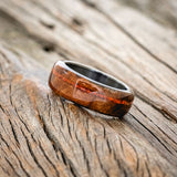 "REMMY" - REDWOOD & RED OPAL WEDDING BAND