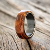 "REMMY" - REDWOOD & RED OPAL WEDDING BAND