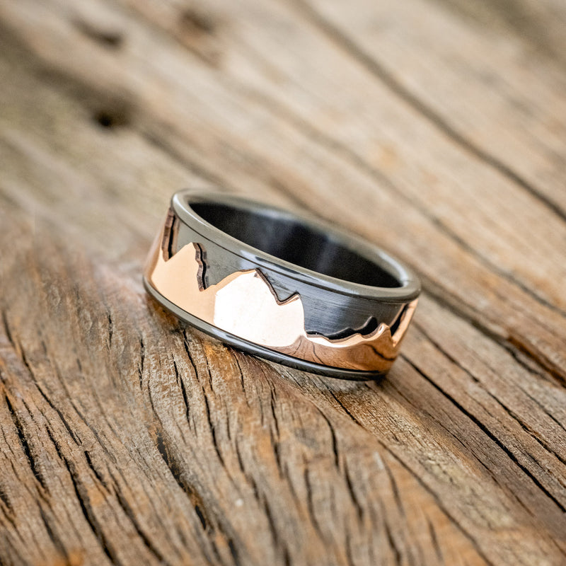 "REVOLUTION" - 14K GOLD MOUNTAIN SPINNER WEDDING RING-1