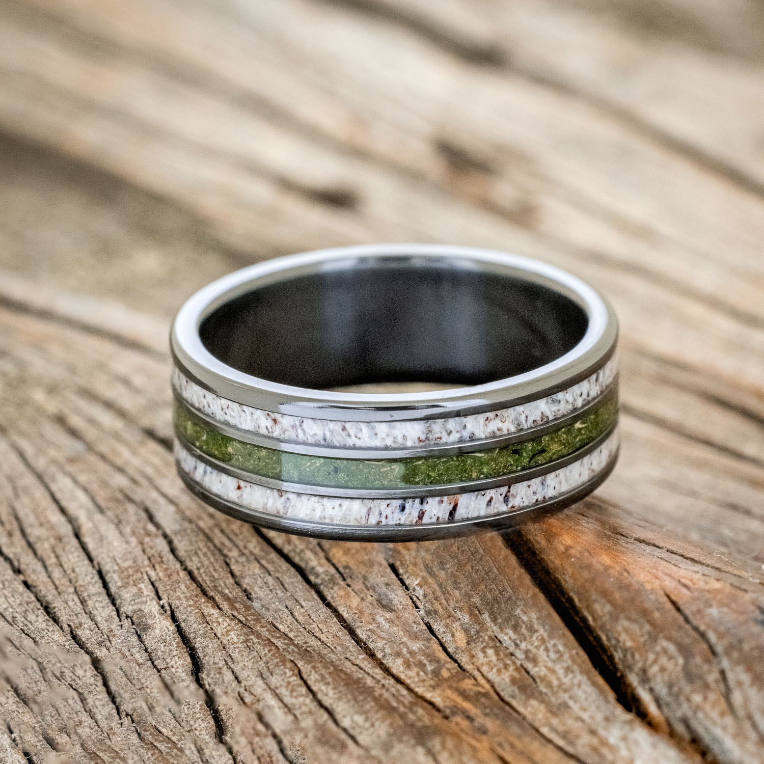 "RIO" - MOSS & ANTLER WEDDING BAND-6
