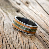 "RIO" - WHISKEY BARREL OAK & MOSS WEDDING BAND-2