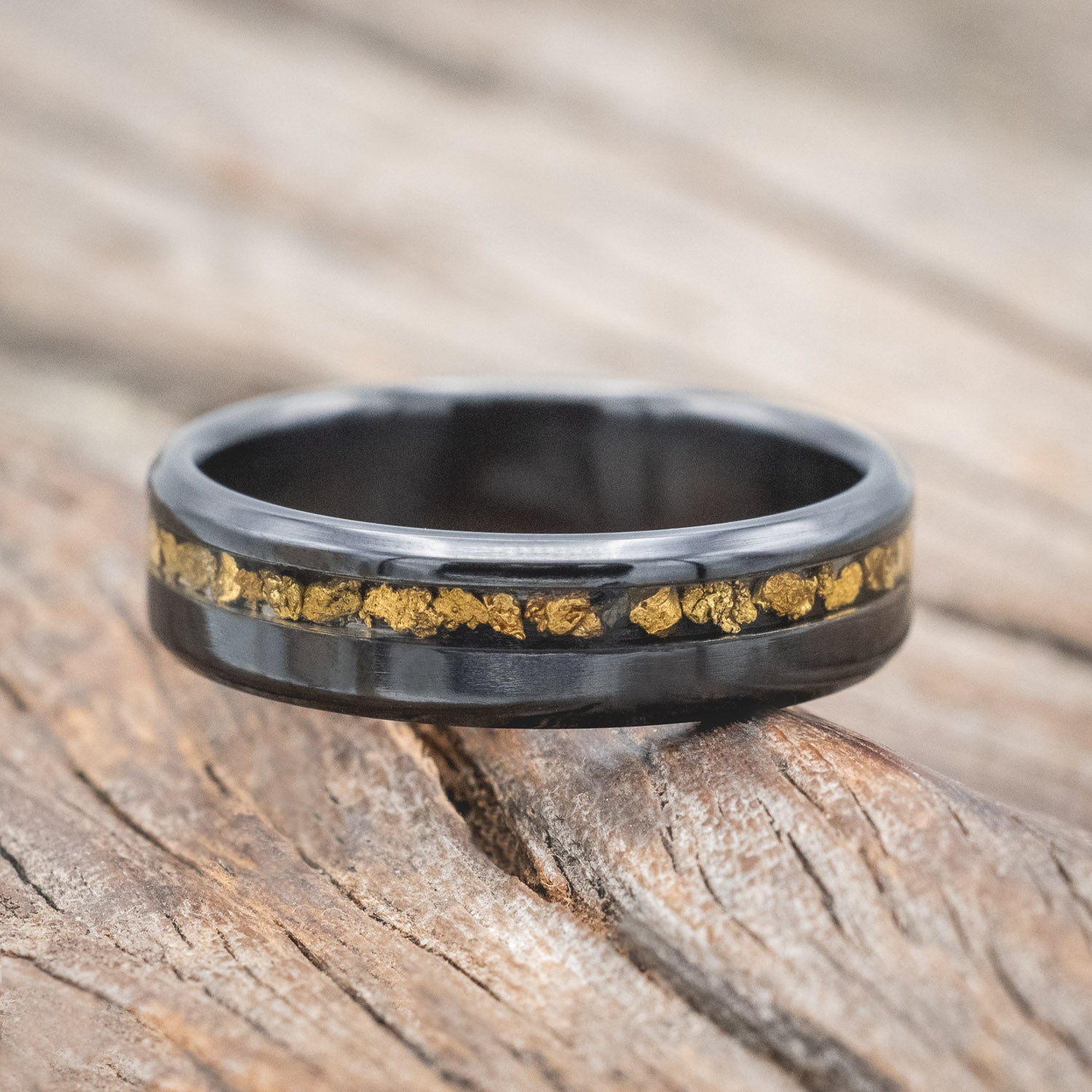 "VERTIGO" - GOLD NUGGET WEDDING RING-Staghead Designs