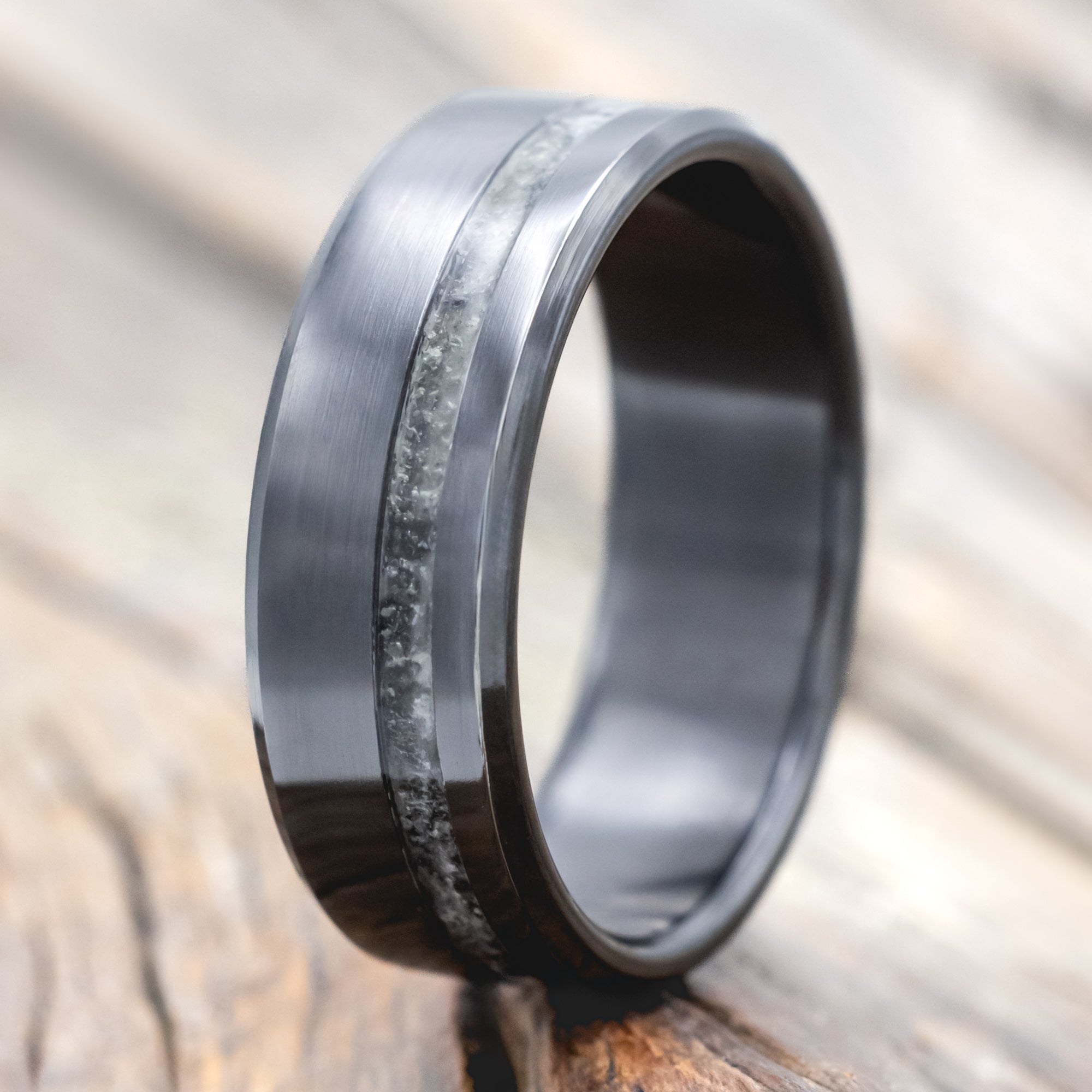 "VERTIGO" - MOLDAVITE WEDDING BAND-Staghead Designs