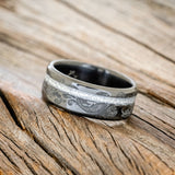 "VERTIGO" - FLORAL ENGRAVED DIAMOND DUST WEDDING RING-2