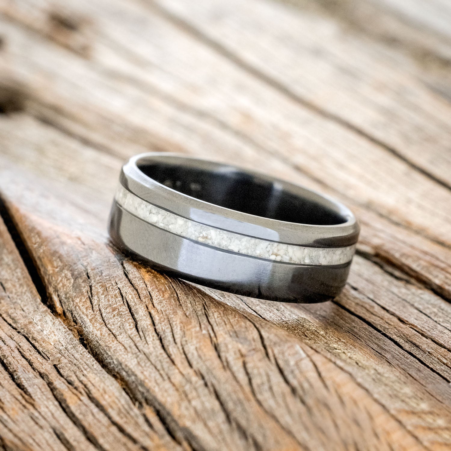 "VERTIGO" - ELK TOOTH IVORY WEDDING RING-5