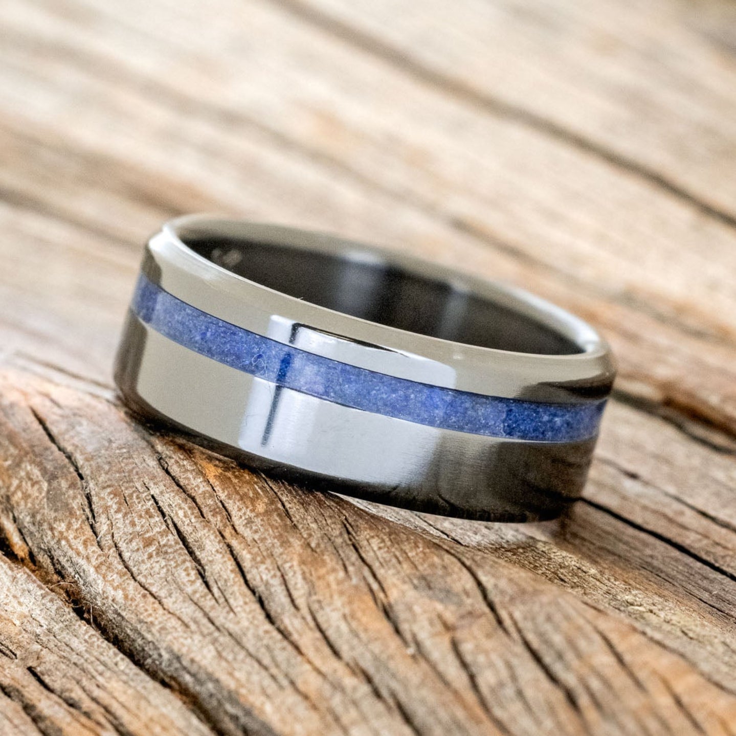 "VERTIGO" - LAPIS LAZULI WEDDING BAND-8