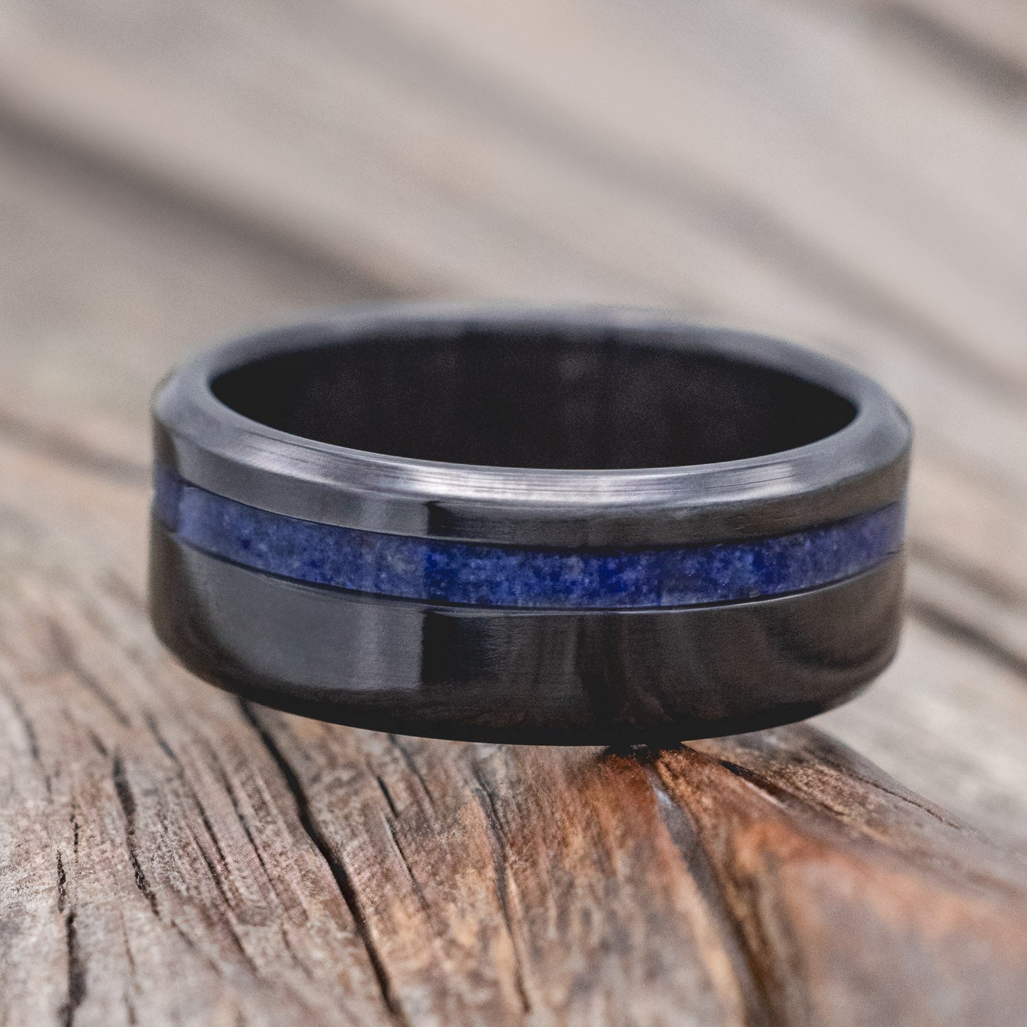 "VERTIGO" & "PERENNA" - MATCHING SET OF LAPIS LAZULI WEDDING BANDS-Staghead Designs