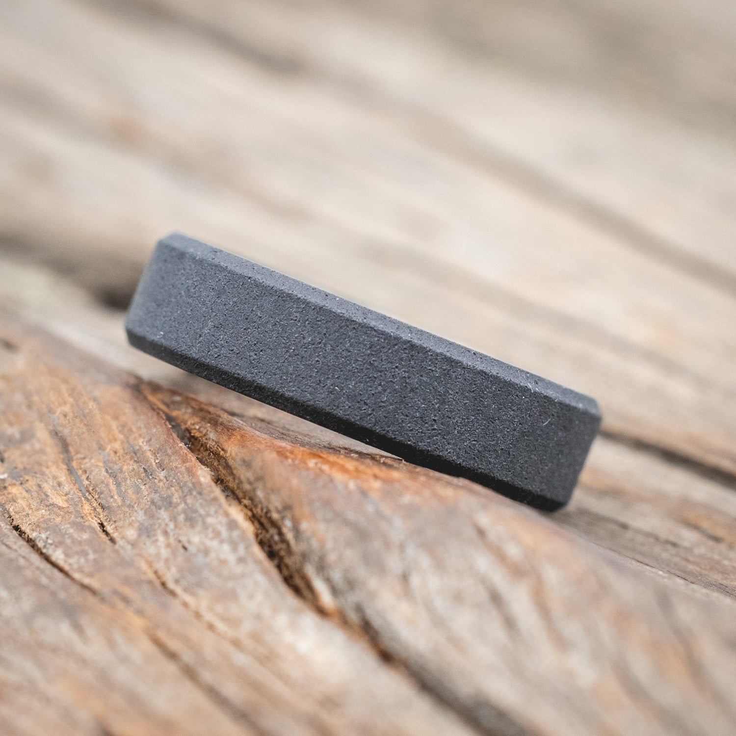 WHISKEY BARREL CHANNEL LINED RING WITH SANDBLASTED FINISH-Staghead Designs