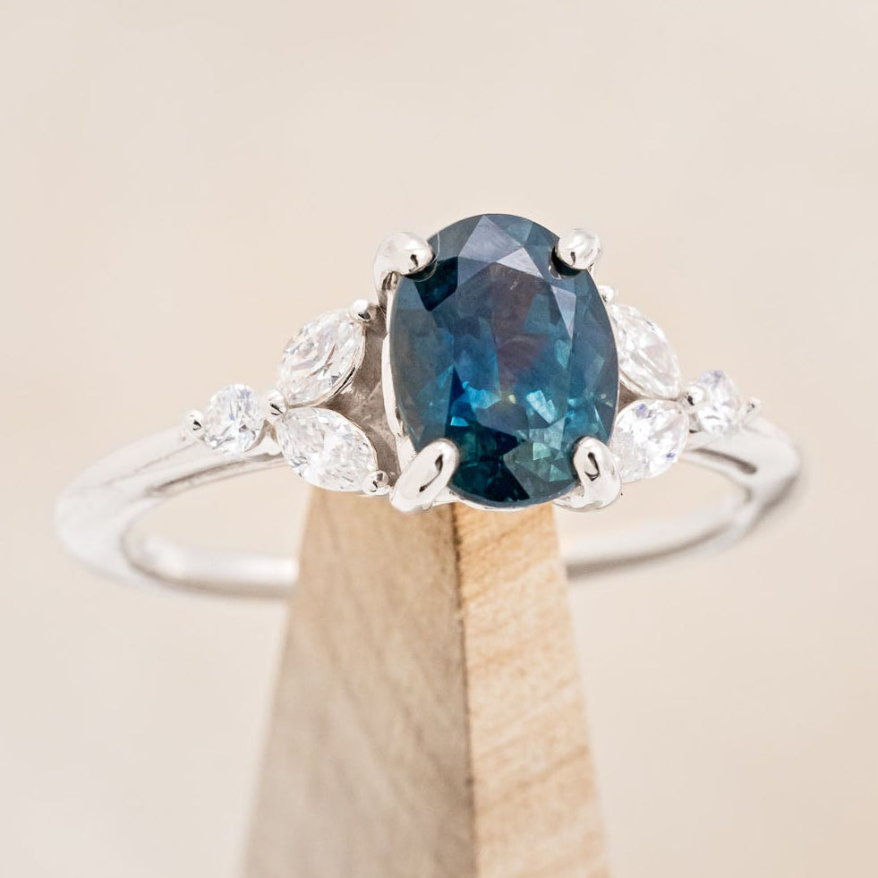 "BLOSSOM" - OVAL CUT ENGAGEMENT RING WITH DIAMOND ACCENTS-Staghead Designs
