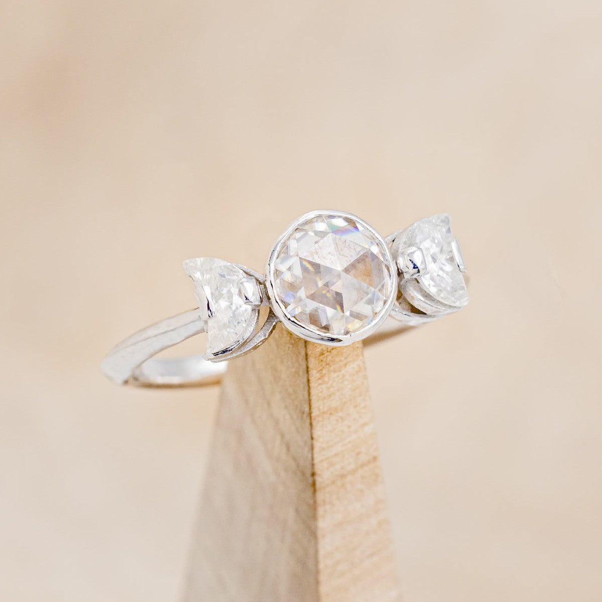 "CANDI" - TRIPLE MOON MOISSANITE ENGAGEMENT RING-1