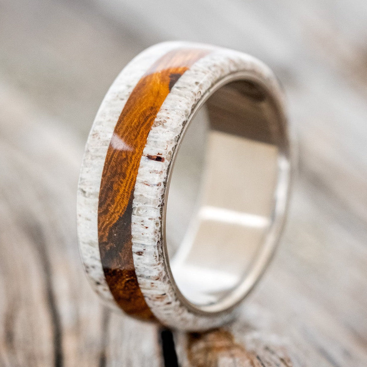 "CANYON" - ANTLER & IRONWOOD WEDDING RING-1
