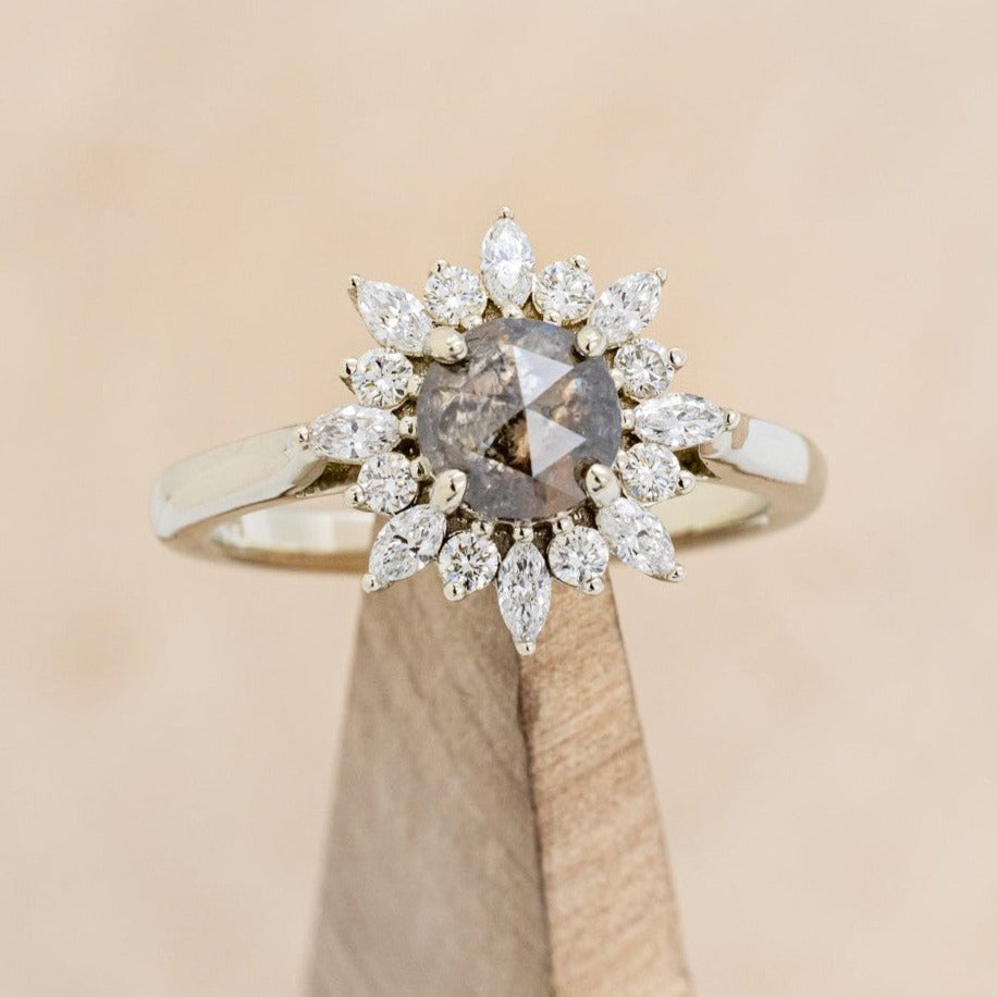 "CASSIOPEIA" - ENGAGEMENT RING WITH DIAMOND ACCENTS - MOUNTING ONLY - SELECT YOUR OWN STONE-1