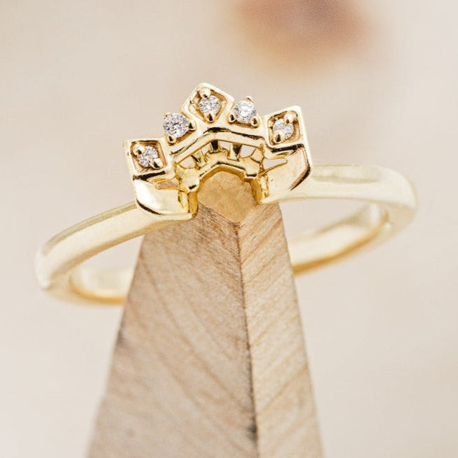 "CLEOPATRA" - 14K GOLD DIAMOND TRACER WEDDING BAND-1