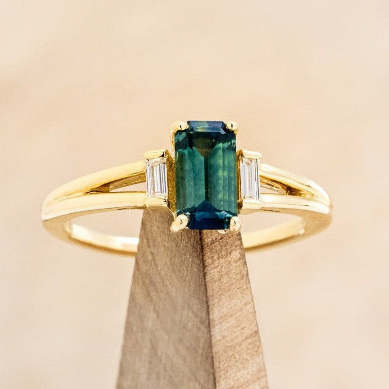 "CORELLA" - ACCENTED STYLE ENGAGEMENT RING WITH DIAMOND ACCENTS - MOUNTING ONLY - SELECT YOUR OWN STONE-1