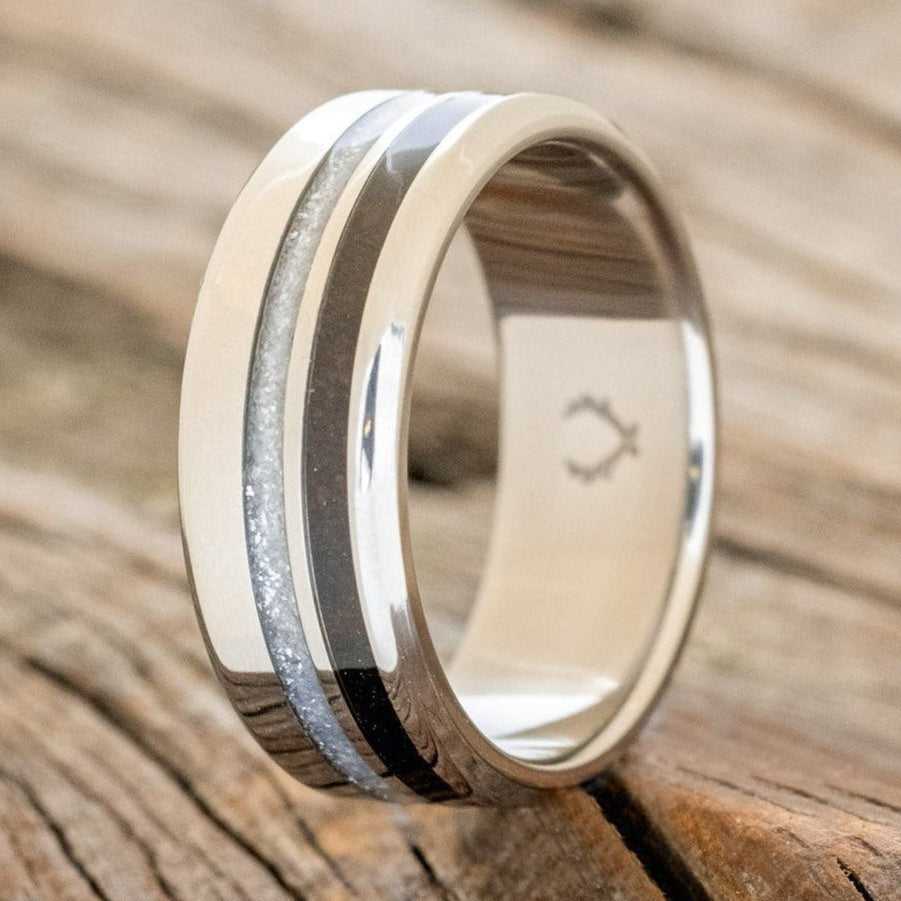 "COSMO" - DIAMOND DUST & COFFEE WEDDING BAND-1