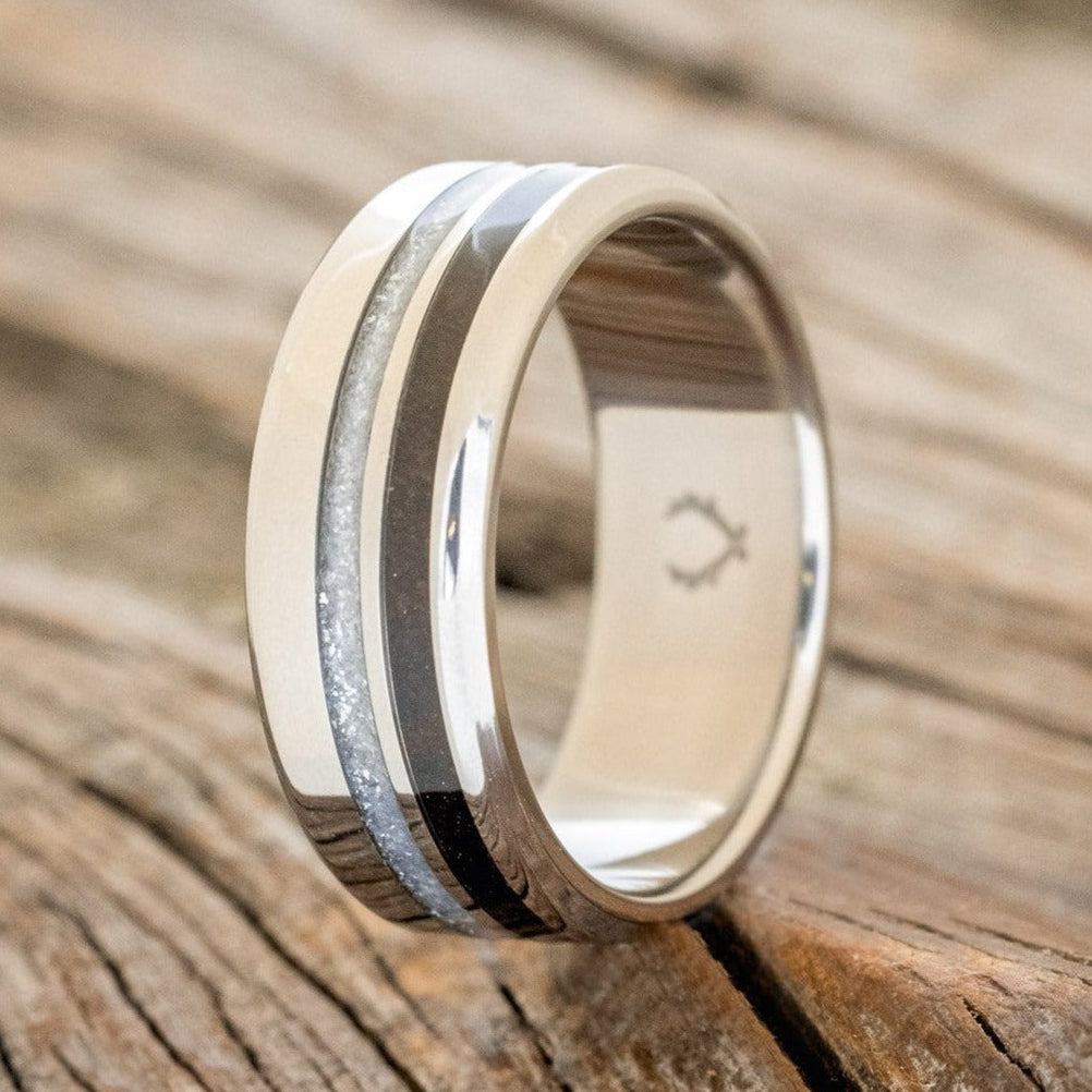 "Cosmo" - Diamond Dust & Coffee Wedding Band-Staghead Designs