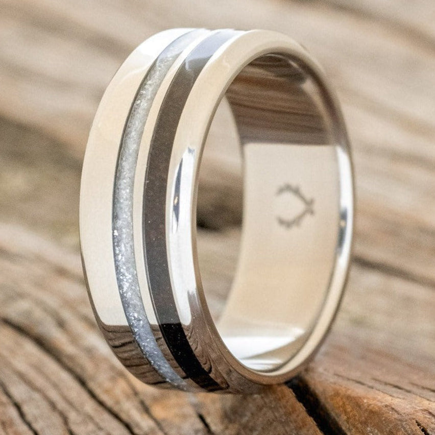 "Cosmo" - Diamond Dust & Coffee Wedding Band-Staghead Designs
