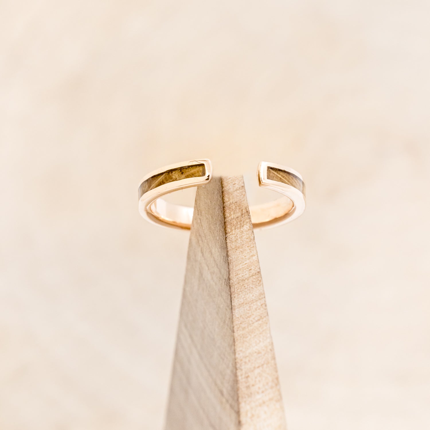 CUFFED STACKING BAND WITH WHISKEY BARREL OAK-1