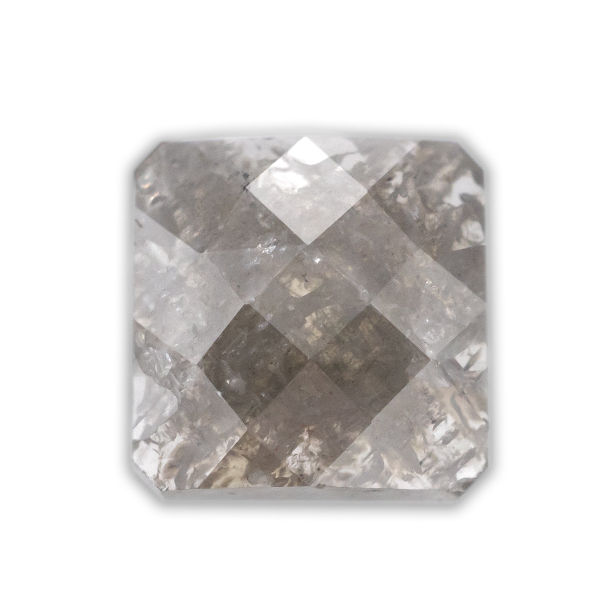 0.58ct 4.69x4.68mm Cushion Rose Cut Salt & Pepper Diamond