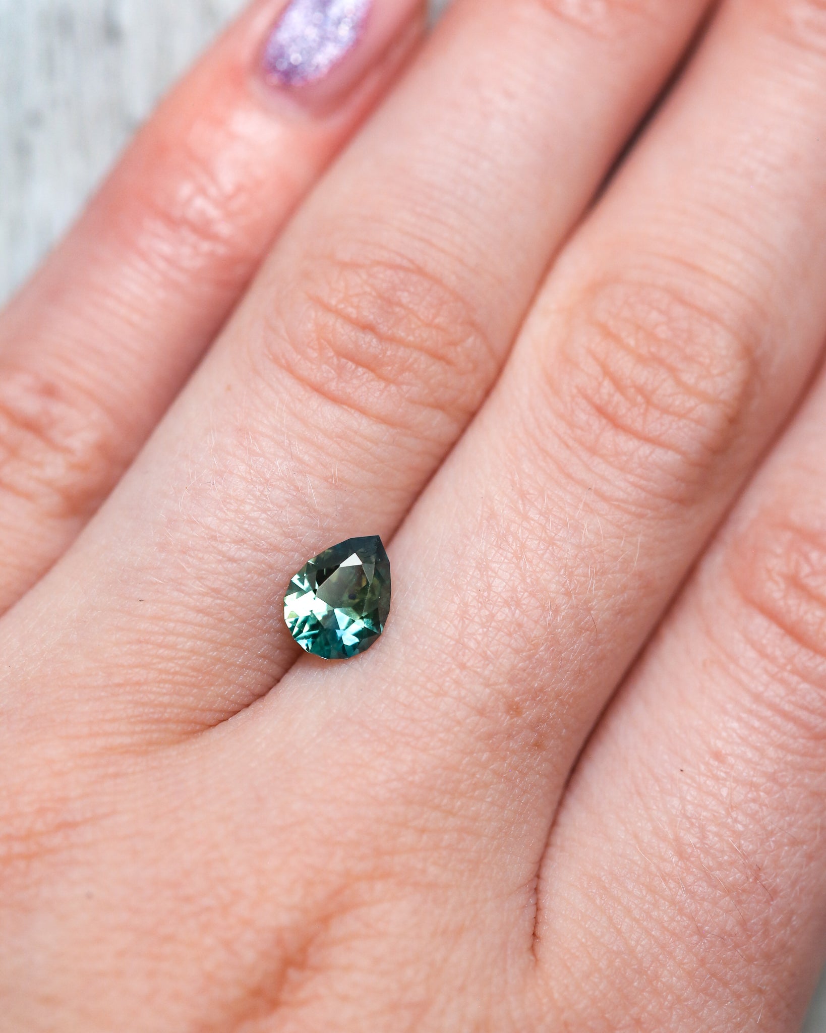 "CEDAR" - PEAR CUT BI-COLOR MONTANA SAPPHIRE-7