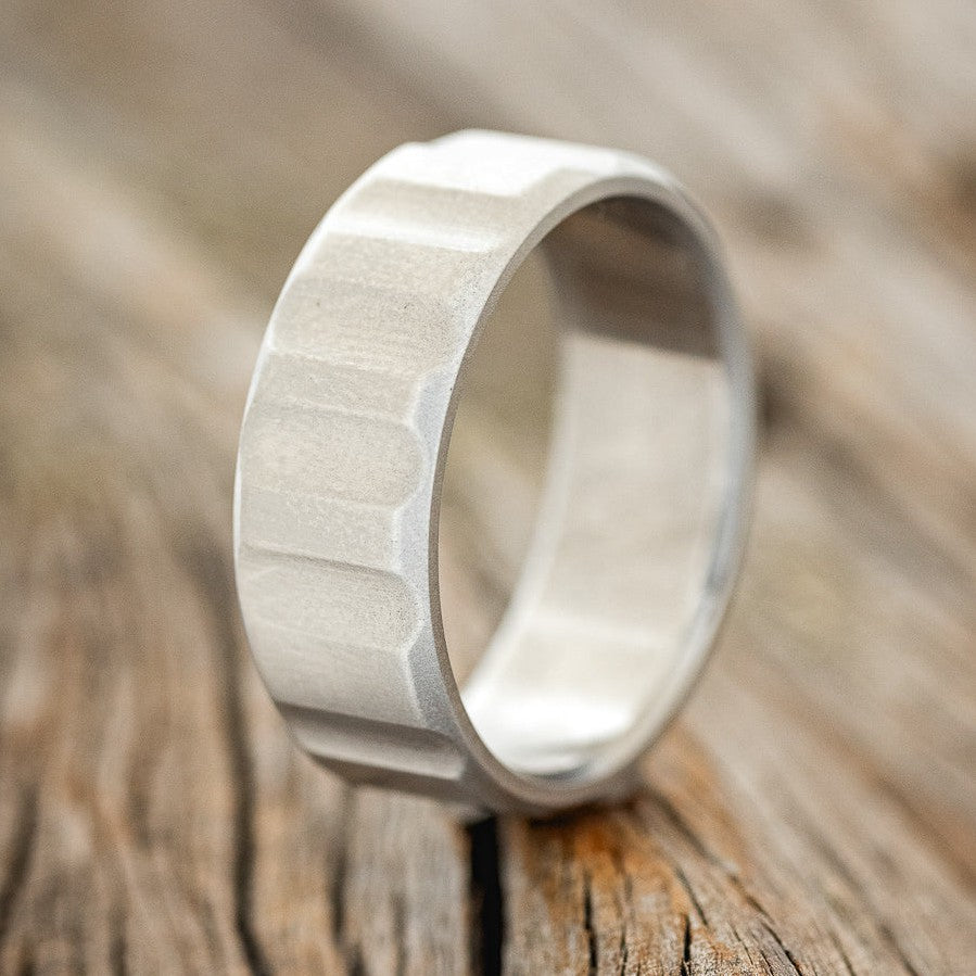 "DALLAS" - SOLID METAL WEDDING BAND WITH FLUTED FINISH-1