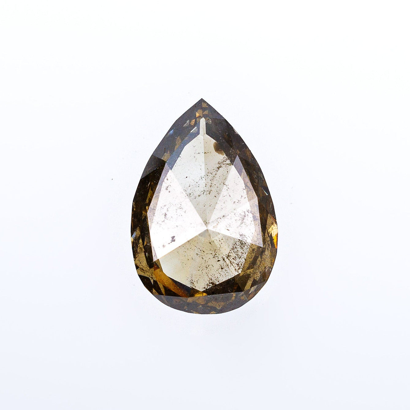 "DE LA MARNE" - PEAR DOUBLE CUT CHAMPAGNE SALT & PEPPER DIAMOND-1