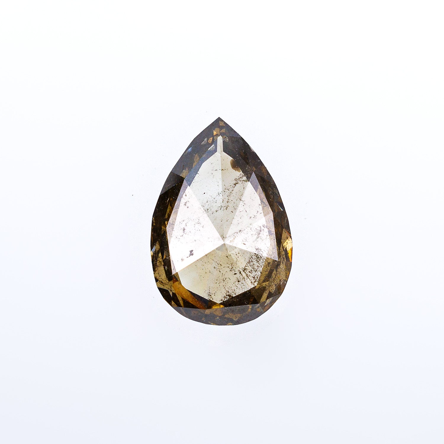 "DE LA MARNE" - PEAR DOUBLE CUT CHAMPAGNE SALT & PEPPER DIAMOND-1