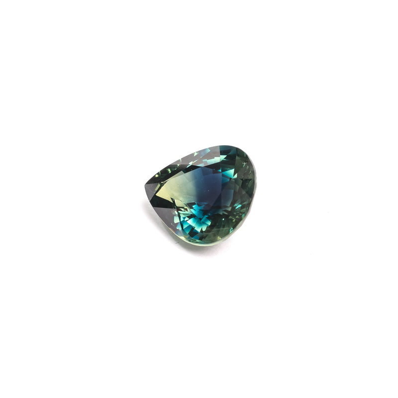 "DEMETRA" - PEAR TEAL GREEN BI-COLOR MADAGASCAR SAPPHIRE-2