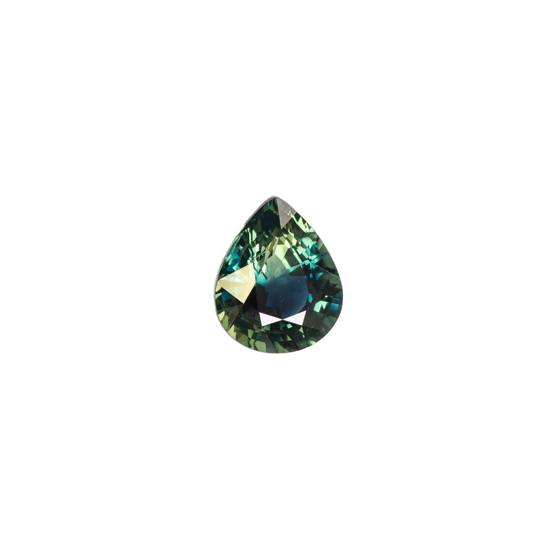 "DEMETRA" - PEAR TEAL GREEN BI-COLOR MADAGASCAR SAPPHIRE-1