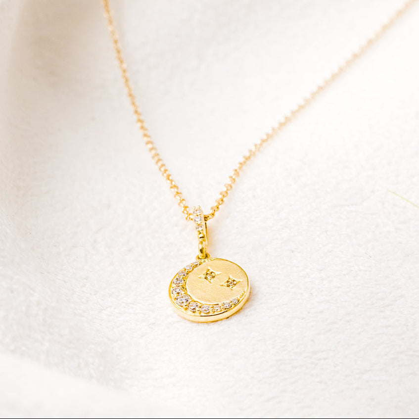 DIAMOND CRESCENT MOON CHAIN NECKLACE-1