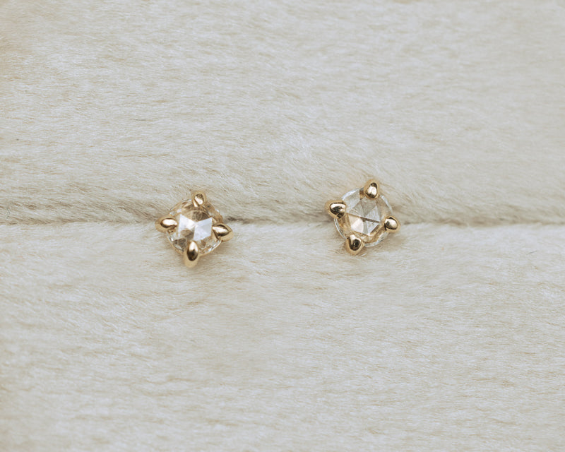 PRESS FIT NATURAL DIAMOND STUD EARRINGS-Staghead Designs