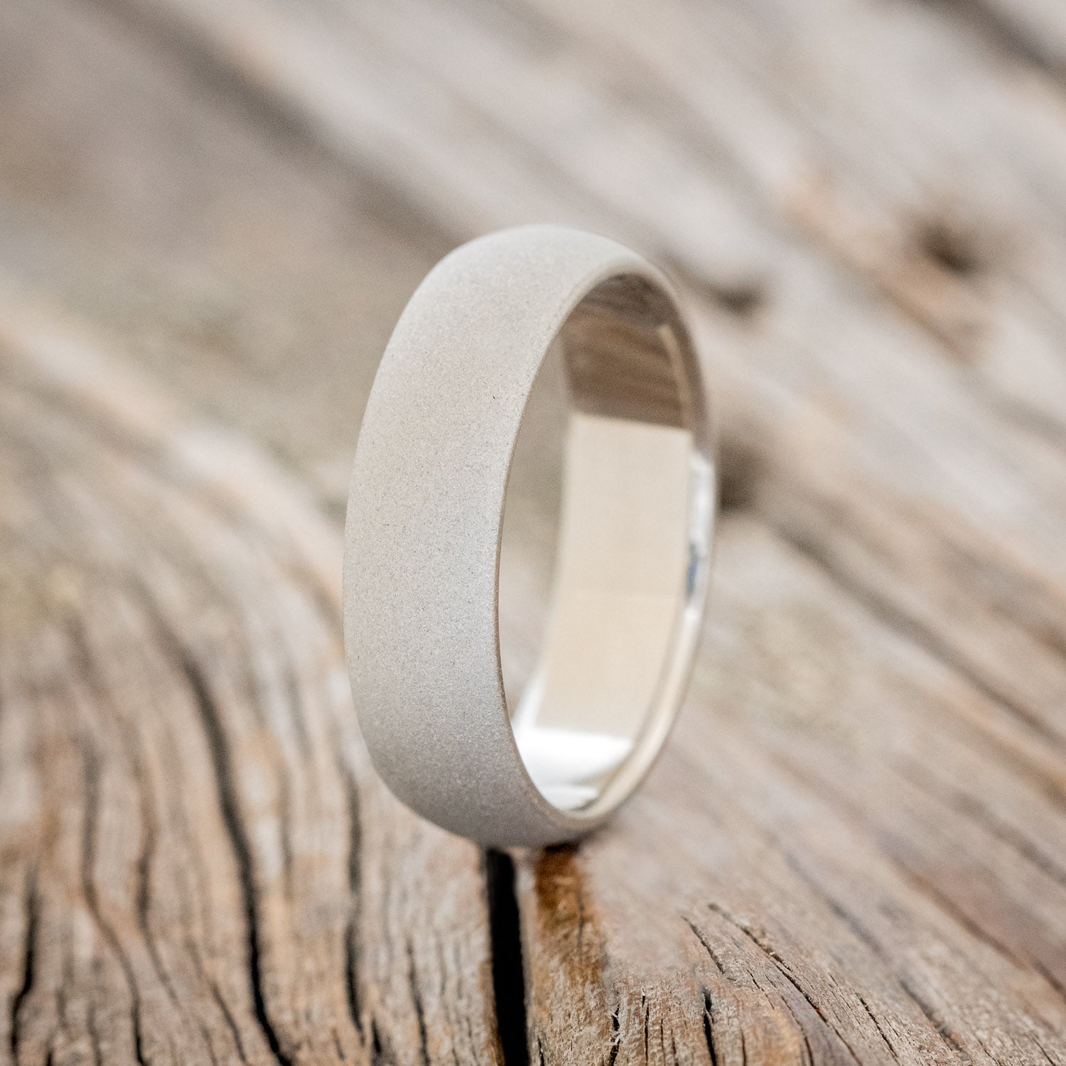 DOMED PROFILE WEDDING BAND WITH SANDBLASTED FINISH - READY TO SHIP-1