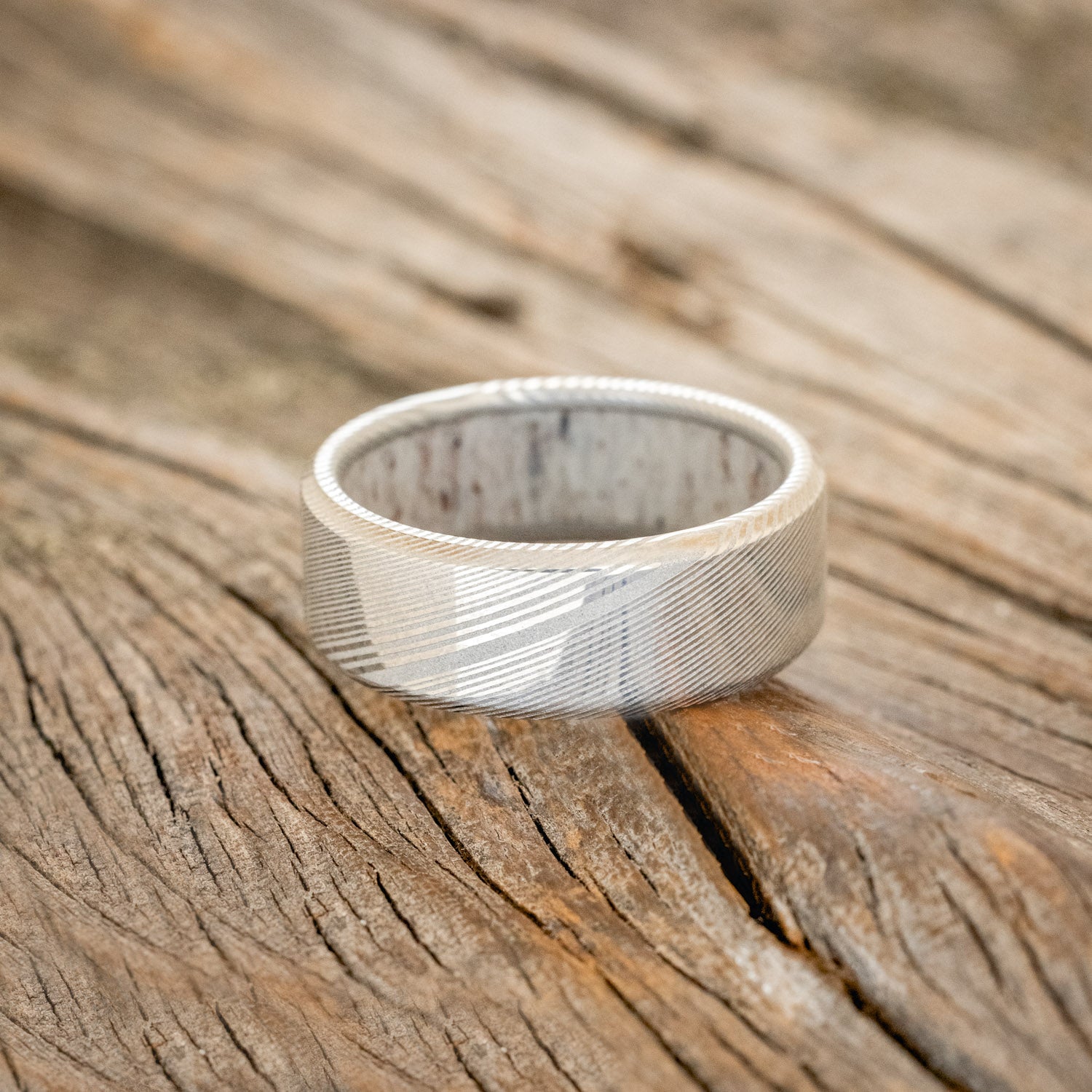 ANTLER LINED WEDDING BAND-16