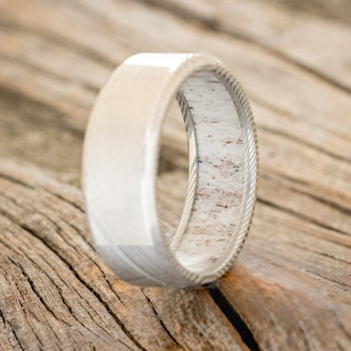 ANTLER LINED WEDDING BAND-17