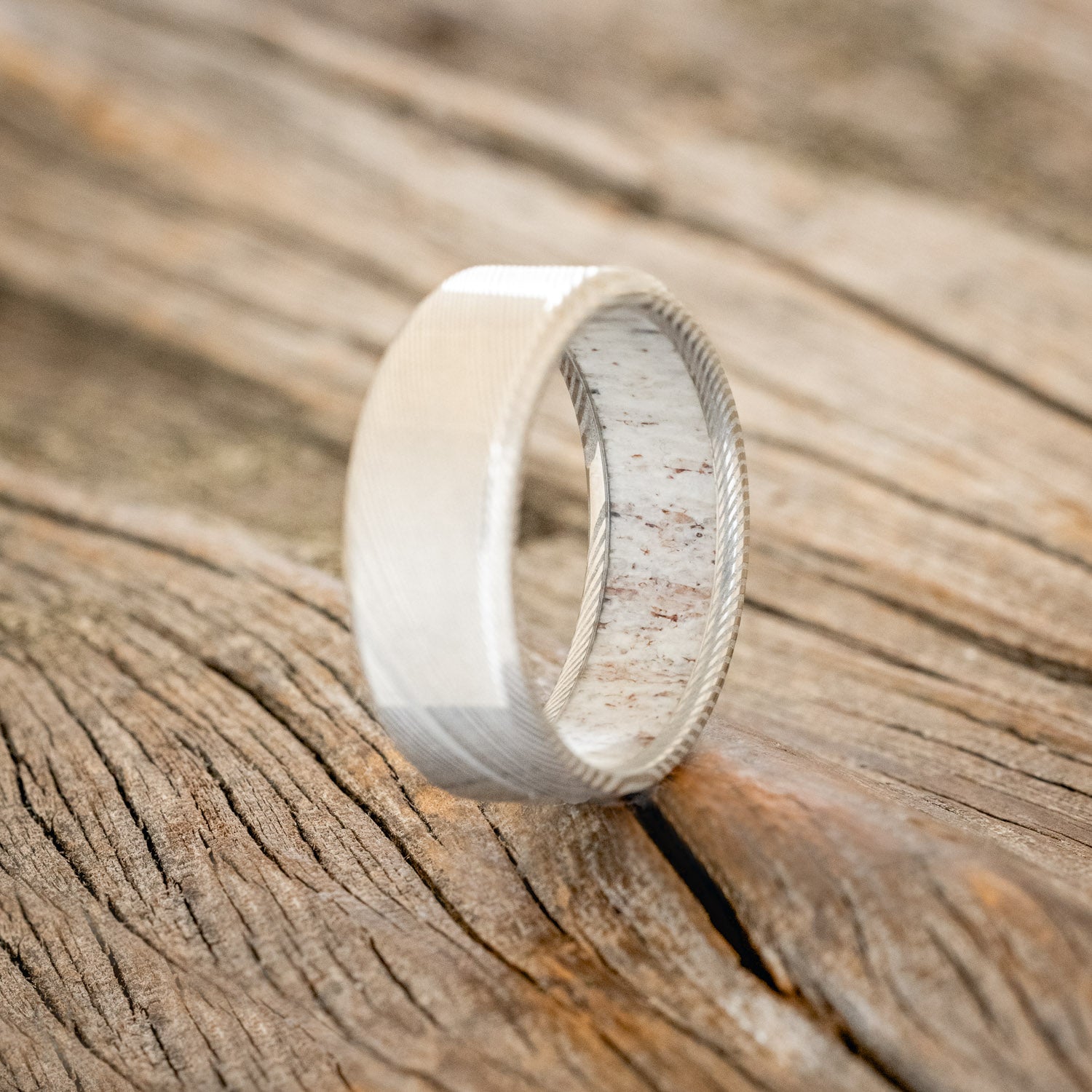 ANTLER LINED WEDDING BAND-17