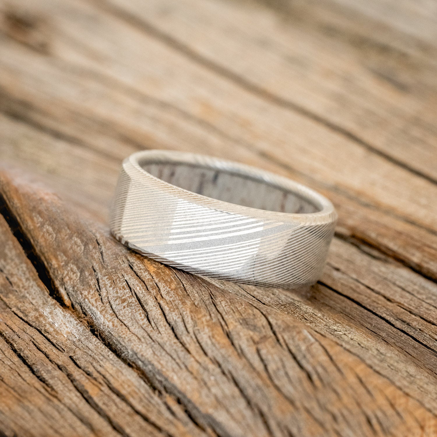 ANTLER LINED WEDDING BAND-18