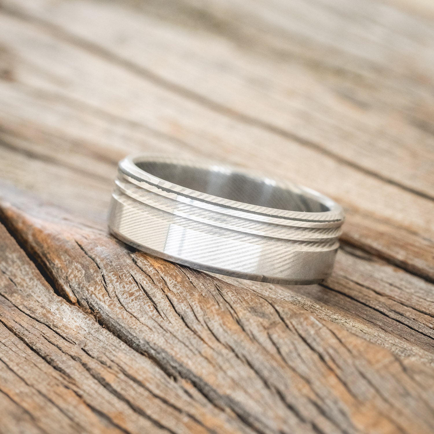 DAMASCUS STEEL WEDDING BAND-2