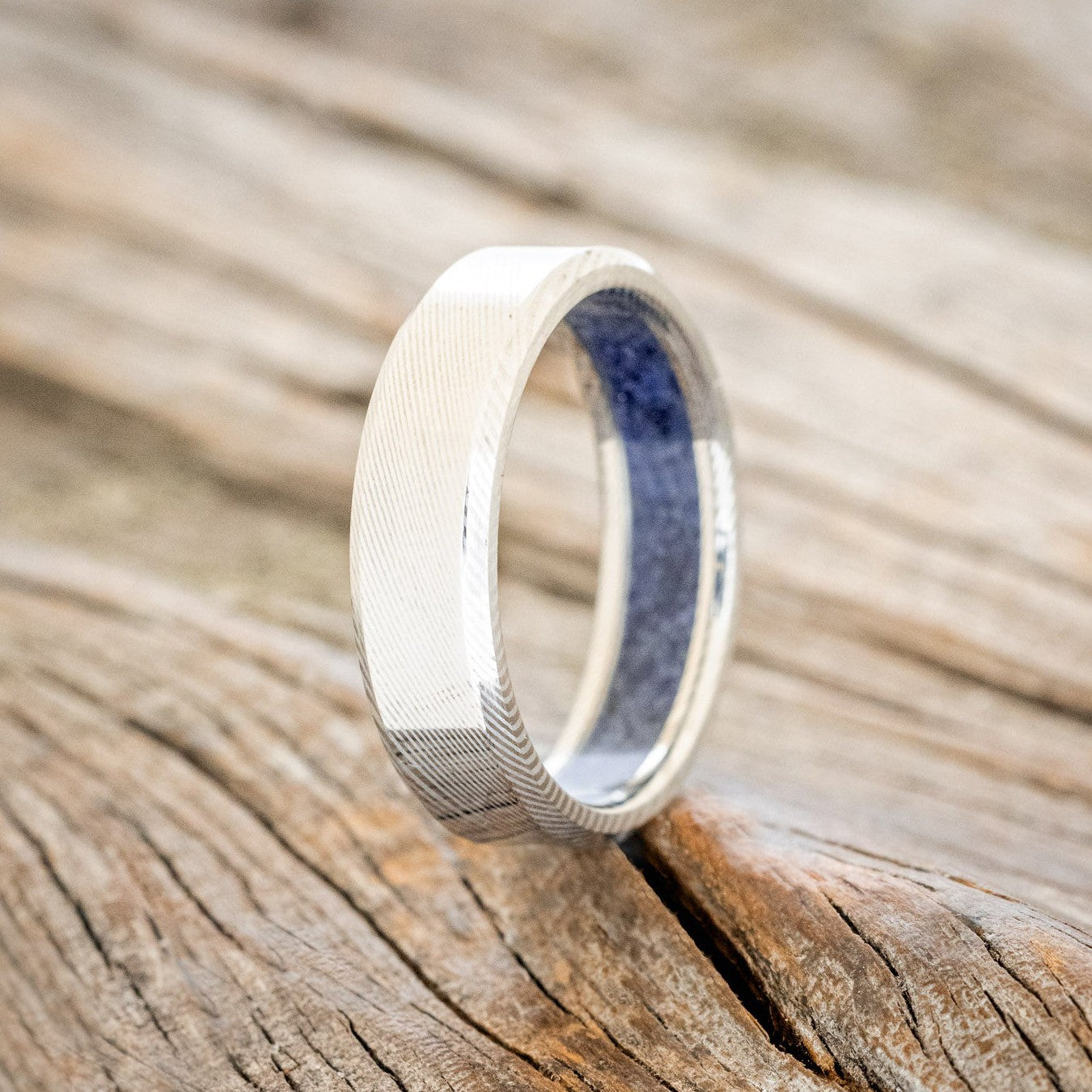 BLUE GOLDSTONE CHANNEL LINED RING-7