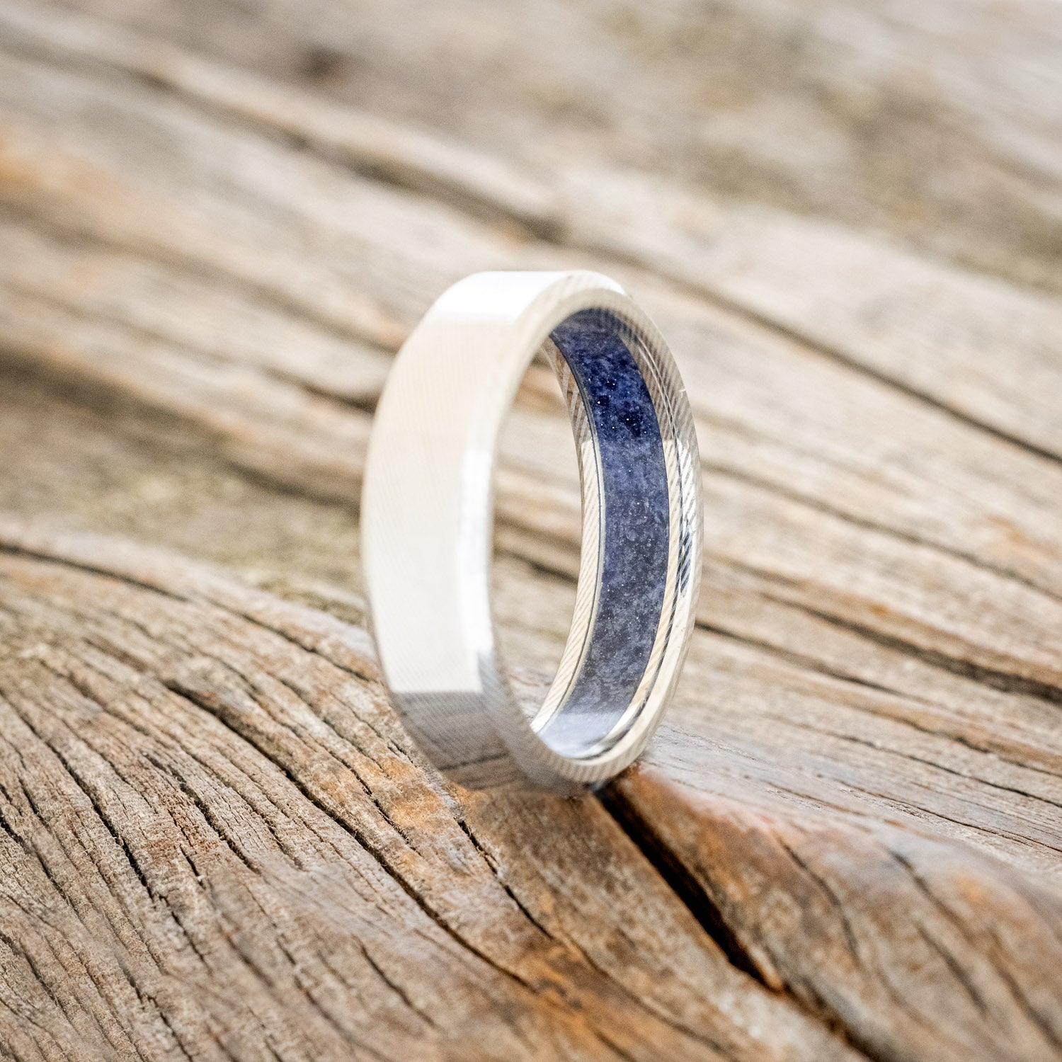 BLUE GOLDSTONE CHANNEL LINED RING-10