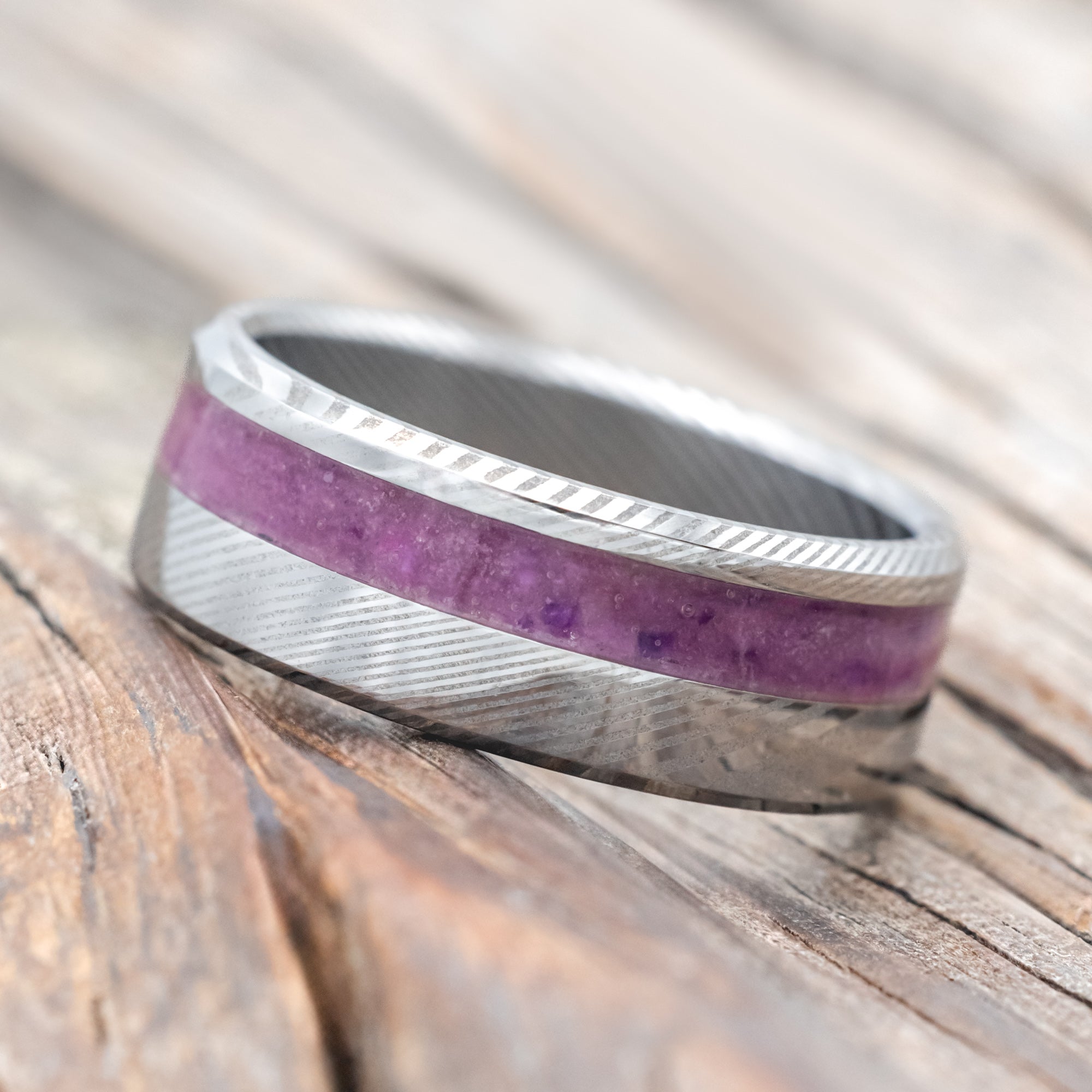 "CASTOR" - SUGILITE WEDDING RING-Staghead Designs