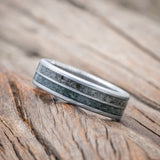 "DYAD" - MOSS AGATE & MOONSTONE WEDDING BAND-Staghead Designs