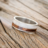 "DYAD" - MATCHING SET OF ANTLER & REDWOOD WEDDING BANDS-10