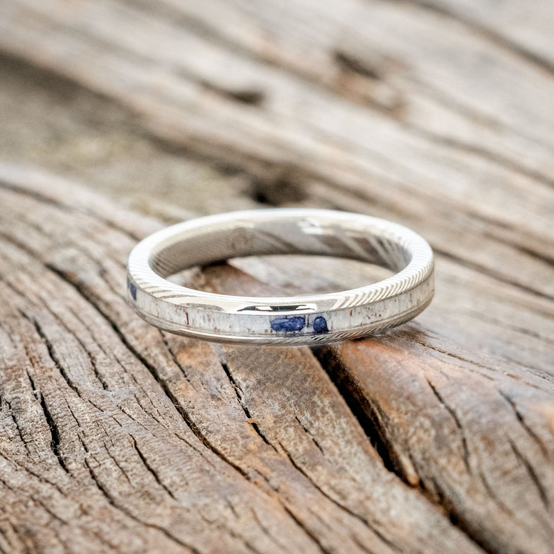 "ETERNA" - ANTLER & LAPIS LAZULI STACKING BAND-6