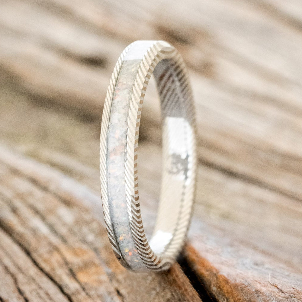 "ETERNA" - FIRE & ICE OPAL STACKING BAND-10