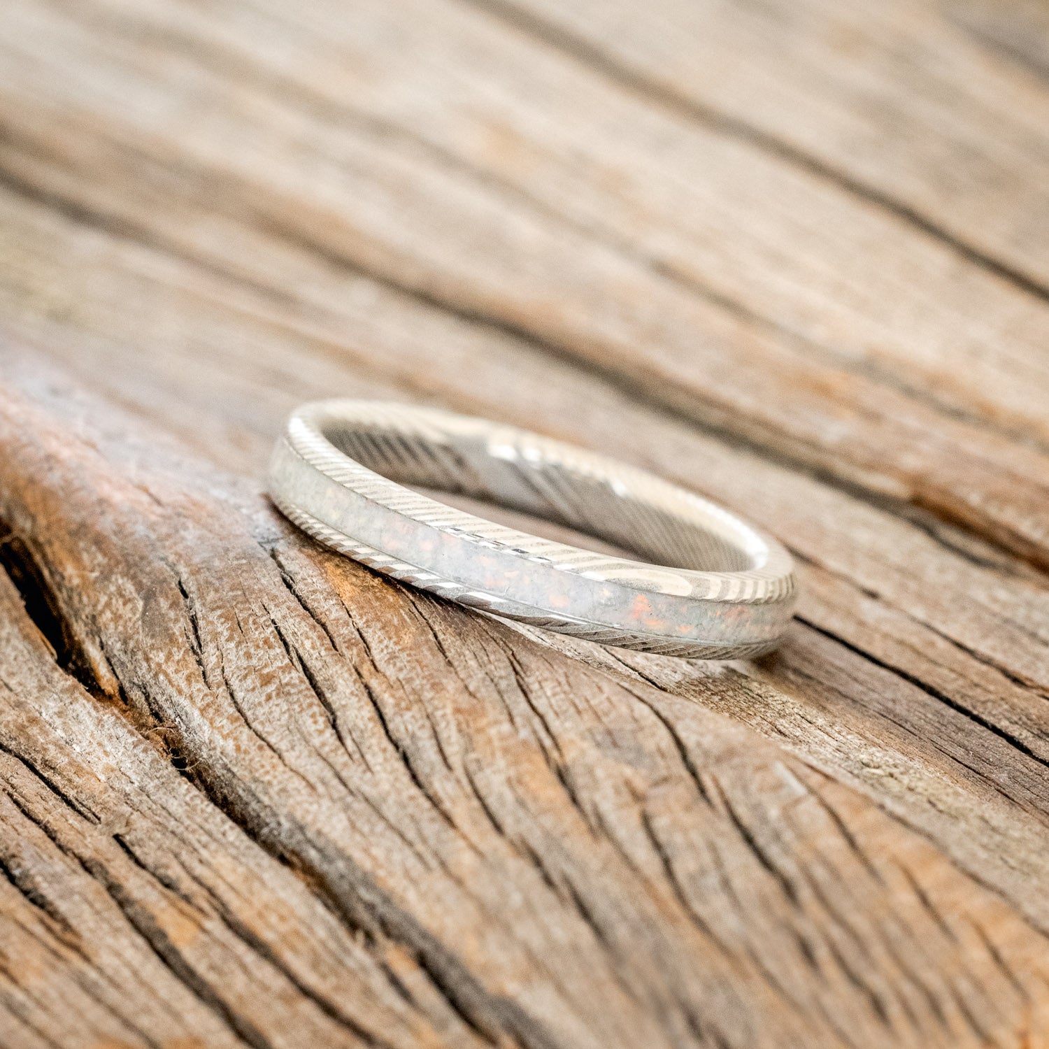 "ETERNA" - FIRE & ICE OPAL STACKING BAND-11